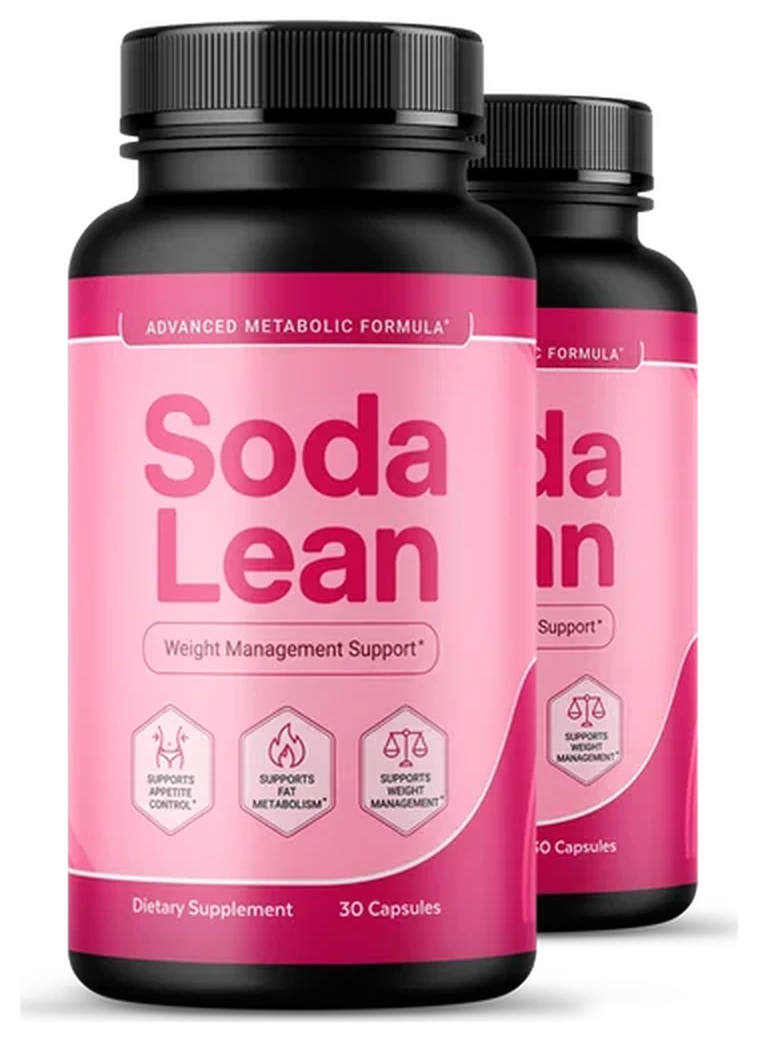 Two bottles of Soda Lean weight management support capsules
